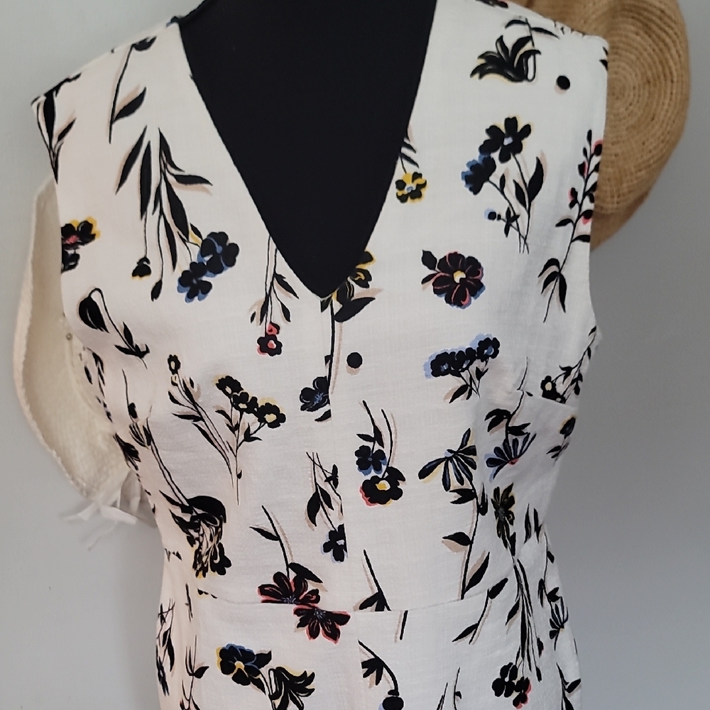 Ann Taylor White Floral Midi Dress - Picture 3 of 8